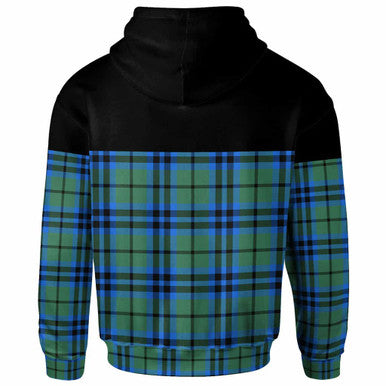 Scottish Falconer Clan Tartan Hoodie - Horizontal Style Back Side Tartan Plaid