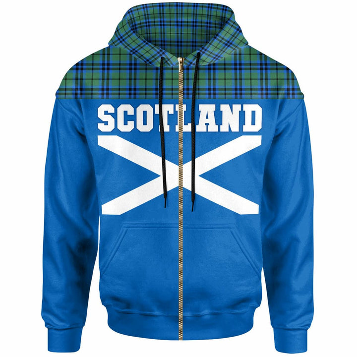 Scottish Falconer Clan Tartan Hoodie - Lion Rampant of Scotland With Flag Zip-up Tartan Plaid