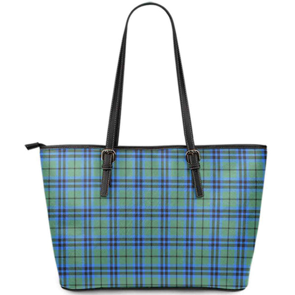 Scottish Falconer Clan Tartan Leather Tote Tartan Plaid