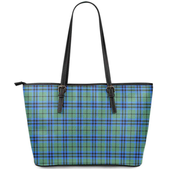 Scottish Falconer Clan Tartan Leather Tote Tartan Plaid