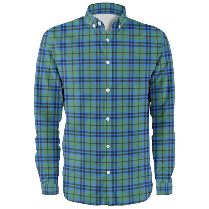 Scottish Falconer Clan Tartan Long Sleeve Shirt Front Side Tartan Plaid