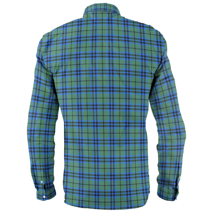 Scottish Falconer Clan Tartan Long Sleeve Shirt Back Side Tartan Plaid