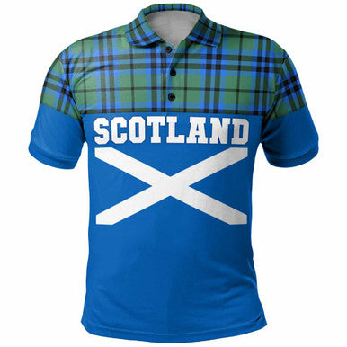Scottish Falconer Clan Tartan Polo Shirt - Lion Rampant of Scotland With Flag Front Side Tartan Plaid