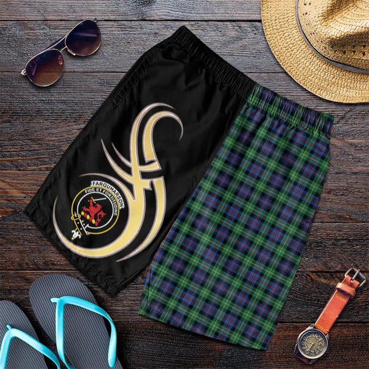 Scottish Farquharson Ancient Clan Crest Tartan Believe in Me Men's Shorts
