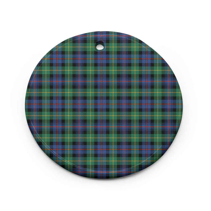 Scottish Farquharson Ancient Clan Tartan Ceramic Ornament Circle Shape Tartan Plaid