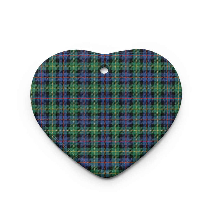 Scottish Farquharson Ancient Clan Tartan Ceramic Ornament Heart Shape Tartan Plaid