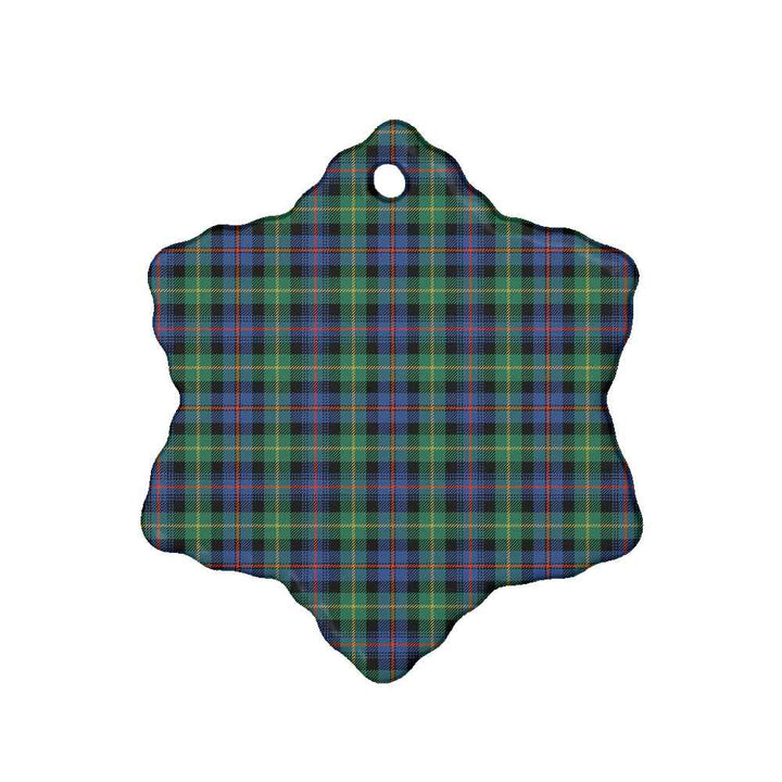 Scottish Farquharson Ancient Clan Tartan Ceramic Ornament Snow Flake Shape Tartan Plaid