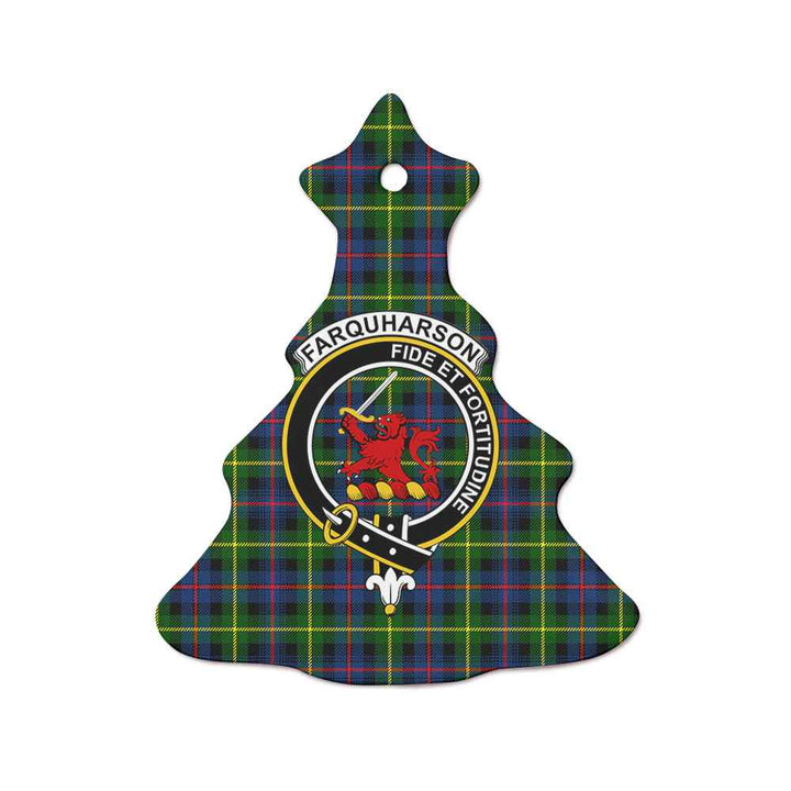 Scottish Farquharson Clan Crest Tartan Ceramic Ornament Tree Shape Tartan Plaid