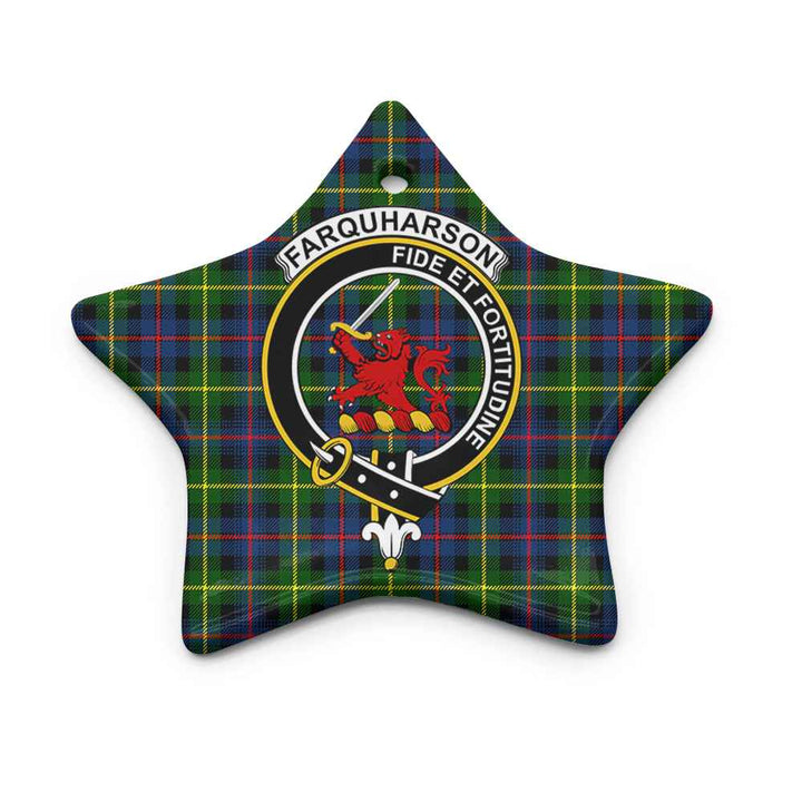 Scottish Farquharson Clan Crest Tartan Ceramic Ornament Star Shape Tartan Plaid
