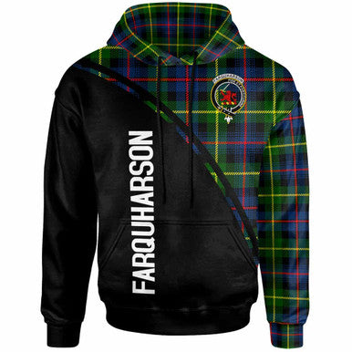 Scottish Farquharson Clan Crest Tartan Curve Hoodie Front Side Tartan Plaid