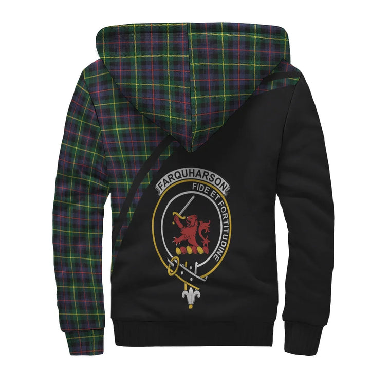 Scottish Farquharson Clan Crest Tartan Curve Sherpa Hoodie