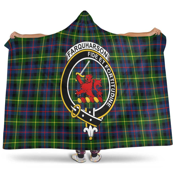 Scottish Farquharson Clan Crest Tartan Hooded Blanket Tartan Plaid 1