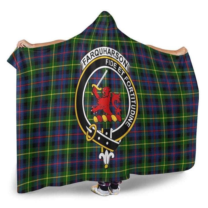 Scottish Farquharson Clan Crest Tartan Hooded Blanket Tartan Plaid 2