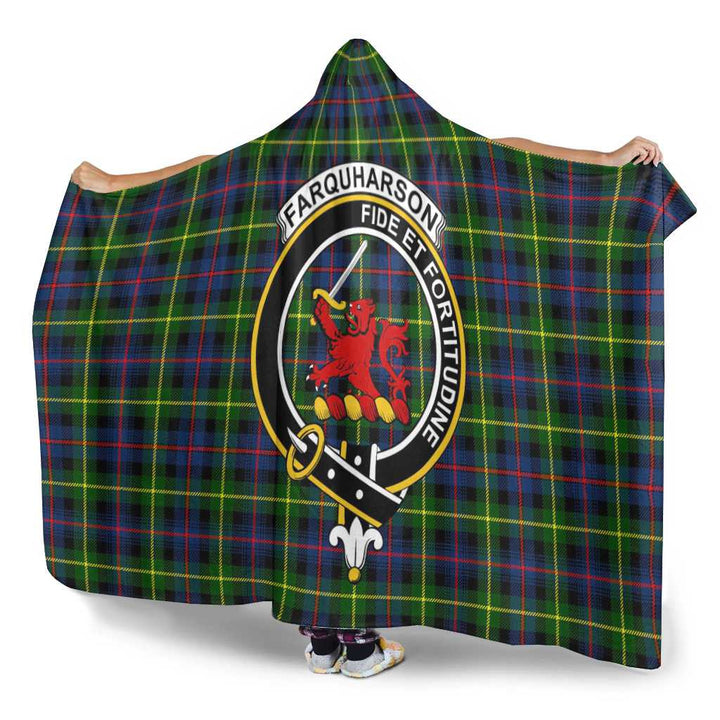 Scottish Farquharson Clan Crest Tartan Hooded Blanket Tartan Plaid 3