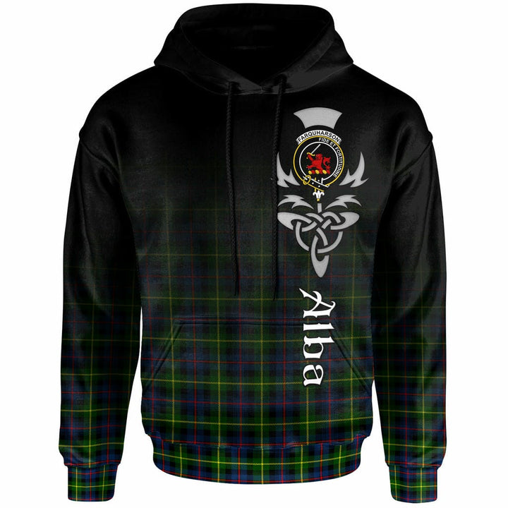 Scottish Farquharson Clan Crest Tartan Hoodie - Alba Gu Brath Family Crest Celtic Inspired Front Side Tartan Plaid