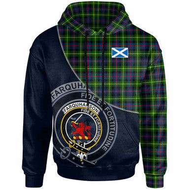 Scottish Farquharson Clan Crest Tartan Hoodie - Bend Style Front Side Tartan Plaid