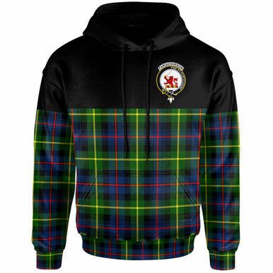 Scottish Farquharson Clan Crest Tartan Hoodie - Horizontal Style Front Side Tartan Plaid