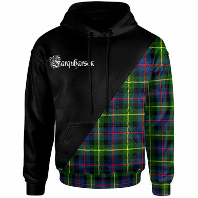 Scottish Farquharson Clan Crest Tartan Hoodie - Military Logo Front Side Tartan Plaid