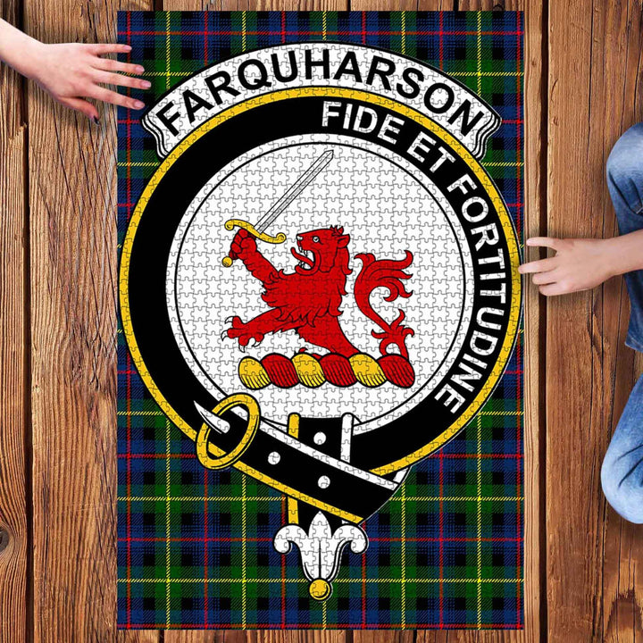 Scottish Farquharson Clan Crest Tartan Jigsaw Puzzle 3