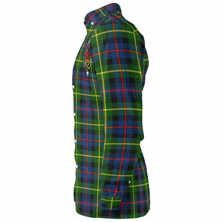 Scottish Farquharson Clan Crest Tartan Long Sleeve Shirt Tartan Plaid