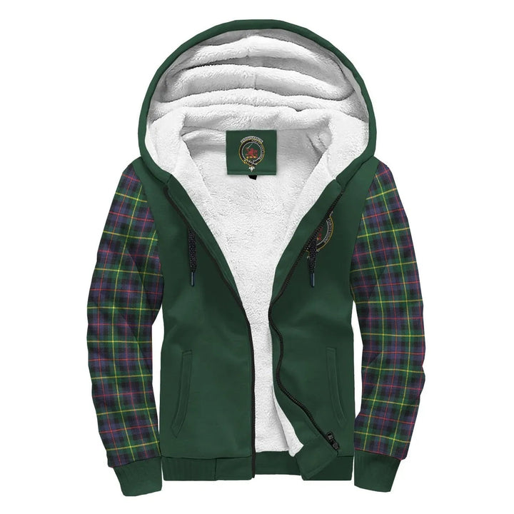 Scottish Farquharson Clan Crest Tartan Plaid Sleeve Sherpa Hoodie