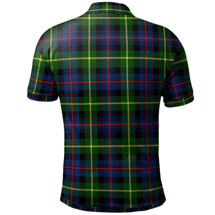 Scottish Farquharson Clan Crest Tartan Polo Shirt Back Side Tartan Plaid