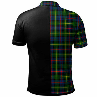 Scottish Farquharson Clan Crest Tartan Polo Shirt - Half in Me Back Side Tartan Plaid
