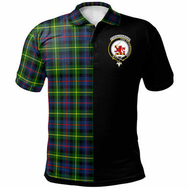 Scottish Farquharson Clan Crest Tartan Polo Shirt - Half in Me Front Side Tartan Plaid