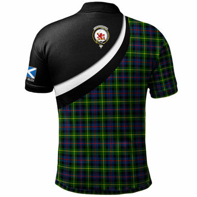 Scottish Farquharson Clan Crest Tartan Polo Shirt - Scotland Forever Style Back Side Tartan Plaid