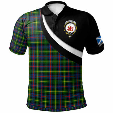 Scottish Farquharson Clan Crest Tartan Polo Shirt - Scotland Forever Style Front Side Tartan Plaid