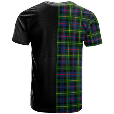 Scottish Farquharson Clan Crest Tartan T-Shirt Half in Me Back Side Tartan Plaid