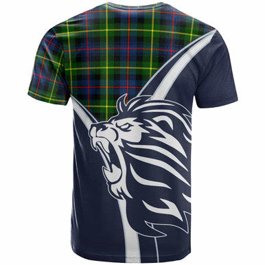 Scottish Farquharson Clan Crest Tartan T-Shirt - Bend Style Back Side Tartan Plaid