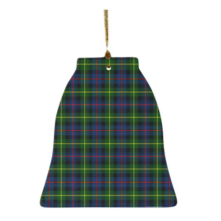Scottish Farquharson Modern Clan Tartan Ceramic Ornament Bell Shape Tartan Plaid