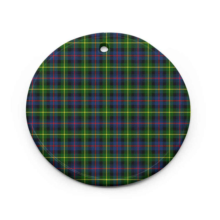 Scottish Farquharson Modern Clan Tartan Ceramic Ornament Circle Shape Tartan Plaid