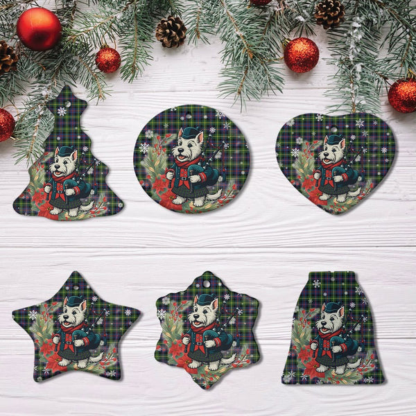 Scottish Farquharson Modern Clan Tartan Ceramic Ornament Cute Scottish Terrier Dog All Style Tartan Plaid