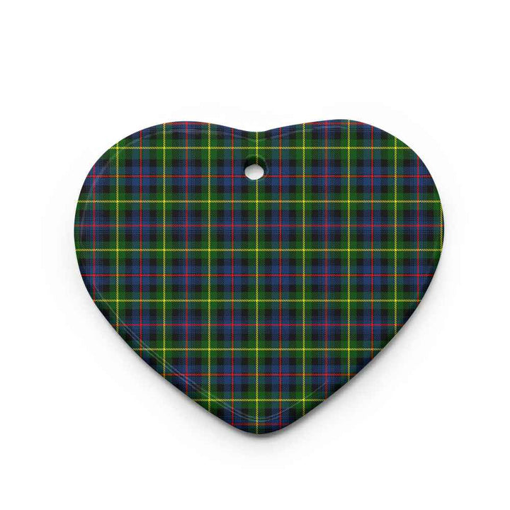 Scottish Farquharson Modern Clan Tartan Ceramic Ornament Heart Shape Tartan Plaid