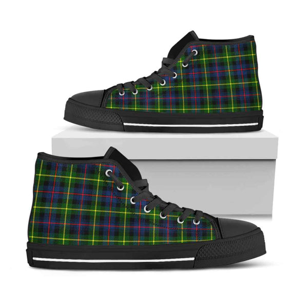 Scottish Farquharson Modern Clan Tartan High Top Shoes Black Sole Tartan Plaid