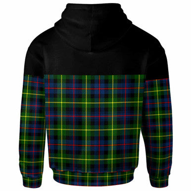 Scottish Farquharson Modern Clan Tartan Hoodie - Horizontal Style Back Side Tartan Plaid