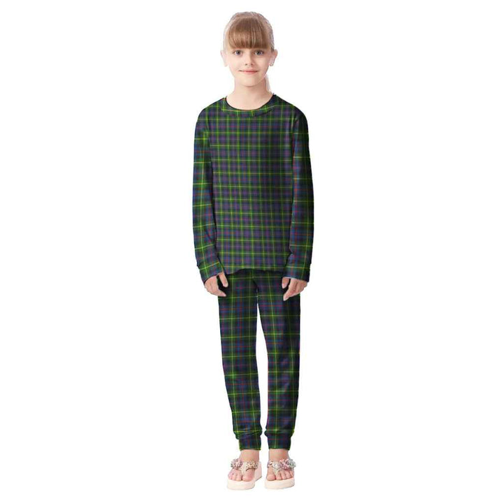 Scottish Farquharson Modern Clan Tartan Pajama Set Kid Front Side Tartan Plaid