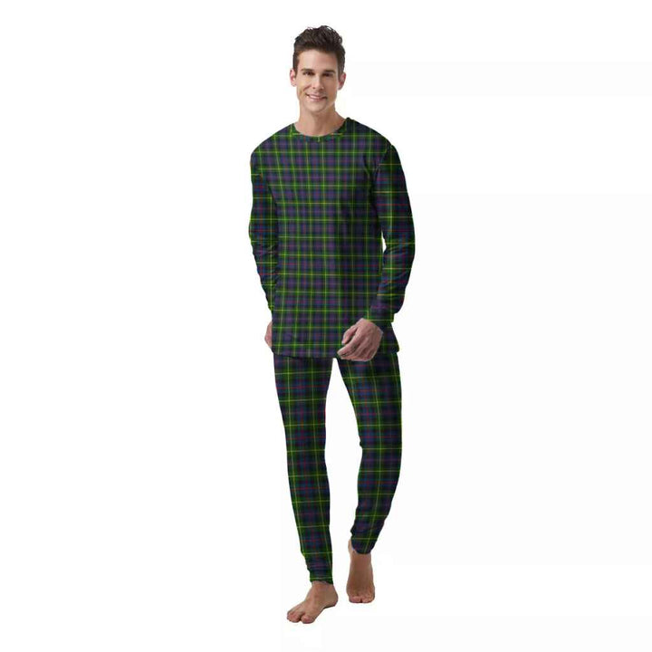 Scottish Farquharson Modern Clan Tartan Pajama Set  Men Front Side Tartan Plaid