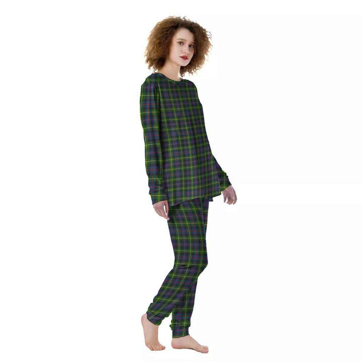 Scottish Farquharson Modern Clan Tartan Pajama Set Women Front Side Tartan Plaid