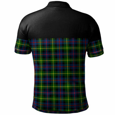Scottish Farquharson Modern Clan Tartan Polo Shirt - Horizontal Style Back Side Tartan Plaid