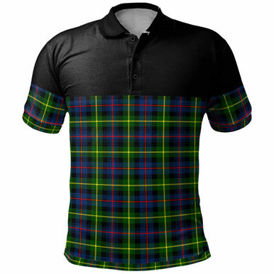 Scottish Farquharson Modern Clan Tartan Polo Shirt - Horizontal Style Front Side Tartan Plaid