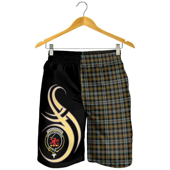 Scottish Farquharson Weathered Clan Crest Tartan Believe in Me Men's Shorts