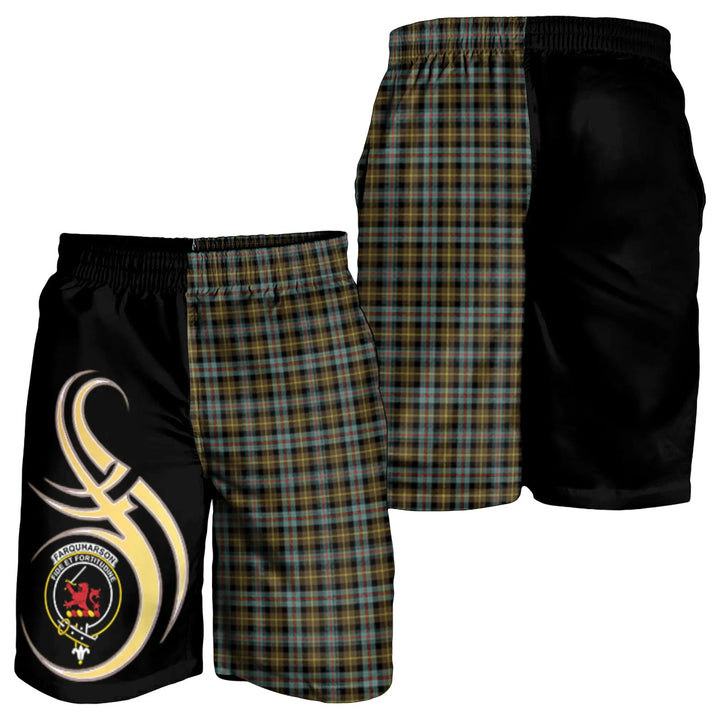 Scottish Farquharson Weathered Clan Crest Tartan Believe in Me Men's Shorts