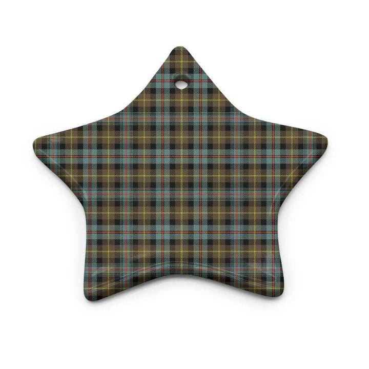 Scottish Farquharson Weathered Clan Tartan Ceramic Ornament Star Shape Tartan Plaid
