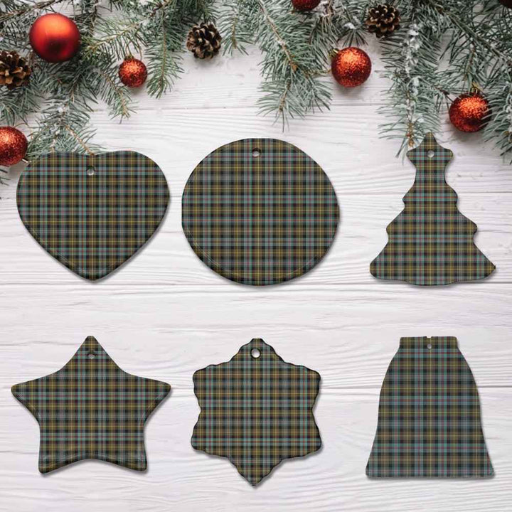 Scottish Farquharson Weathered Clan Tartan Ceramic Ornament All Tartan Plaid