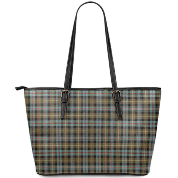Scottish Farquharson Weathered Clan Tartan Leather Tote Tartan Plaid