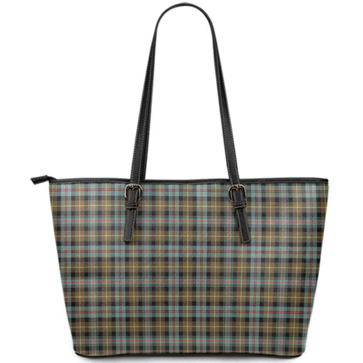 Scottish Farquharson Weathered Clan Tartan Leather Tote Tartan Plaid