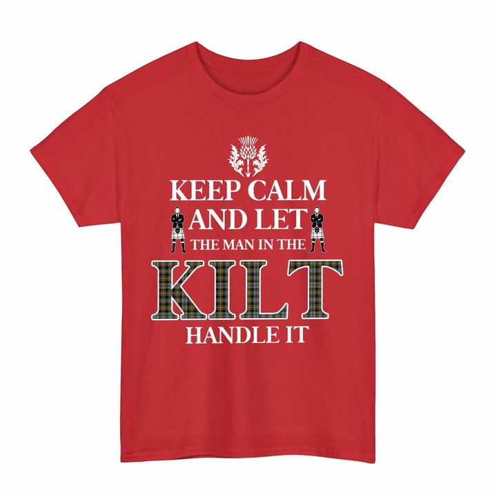 Scottish Farquharson Weathered Clan Tartan T-Shirt - Keep Calm Tartan Plaid Red Color